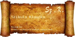 Szikula Klaudia névjegykártya